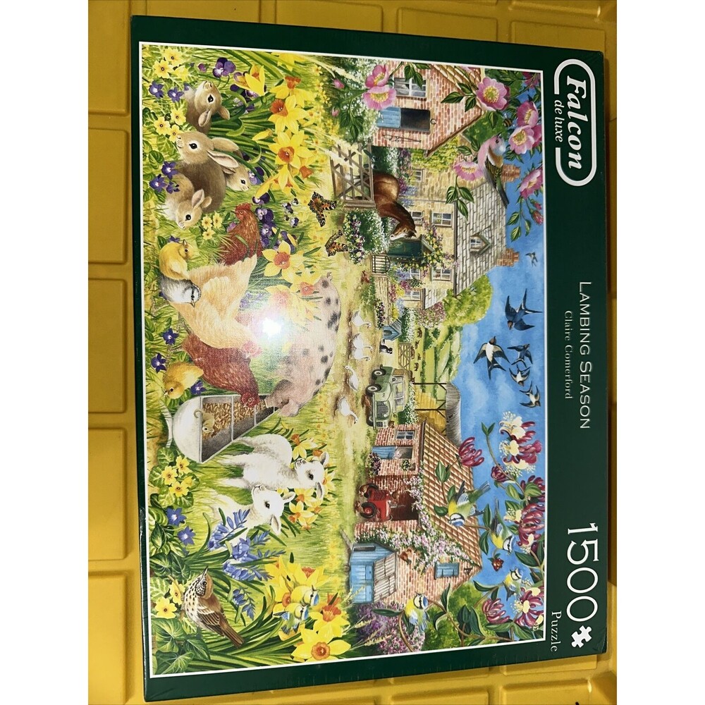 Lambing Season 1500 PIECE Falcon De Luxe JIGSAW PUZZLE Sealed B16